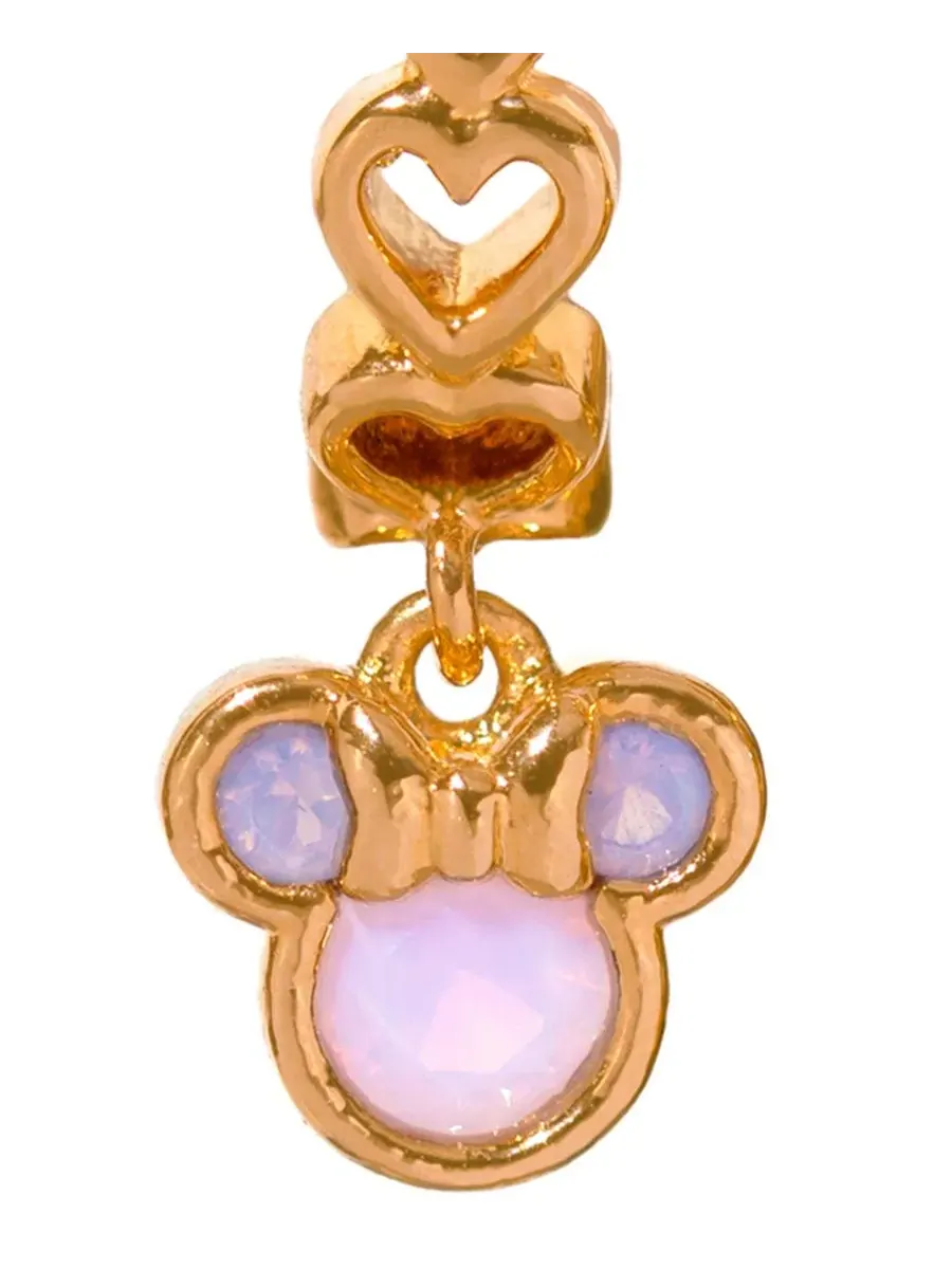 Серьги-кольца с подвеской Minnie Mouse Crystal Disney Love Linked Girls Crew — изображение 2 из 3, оттенок золото