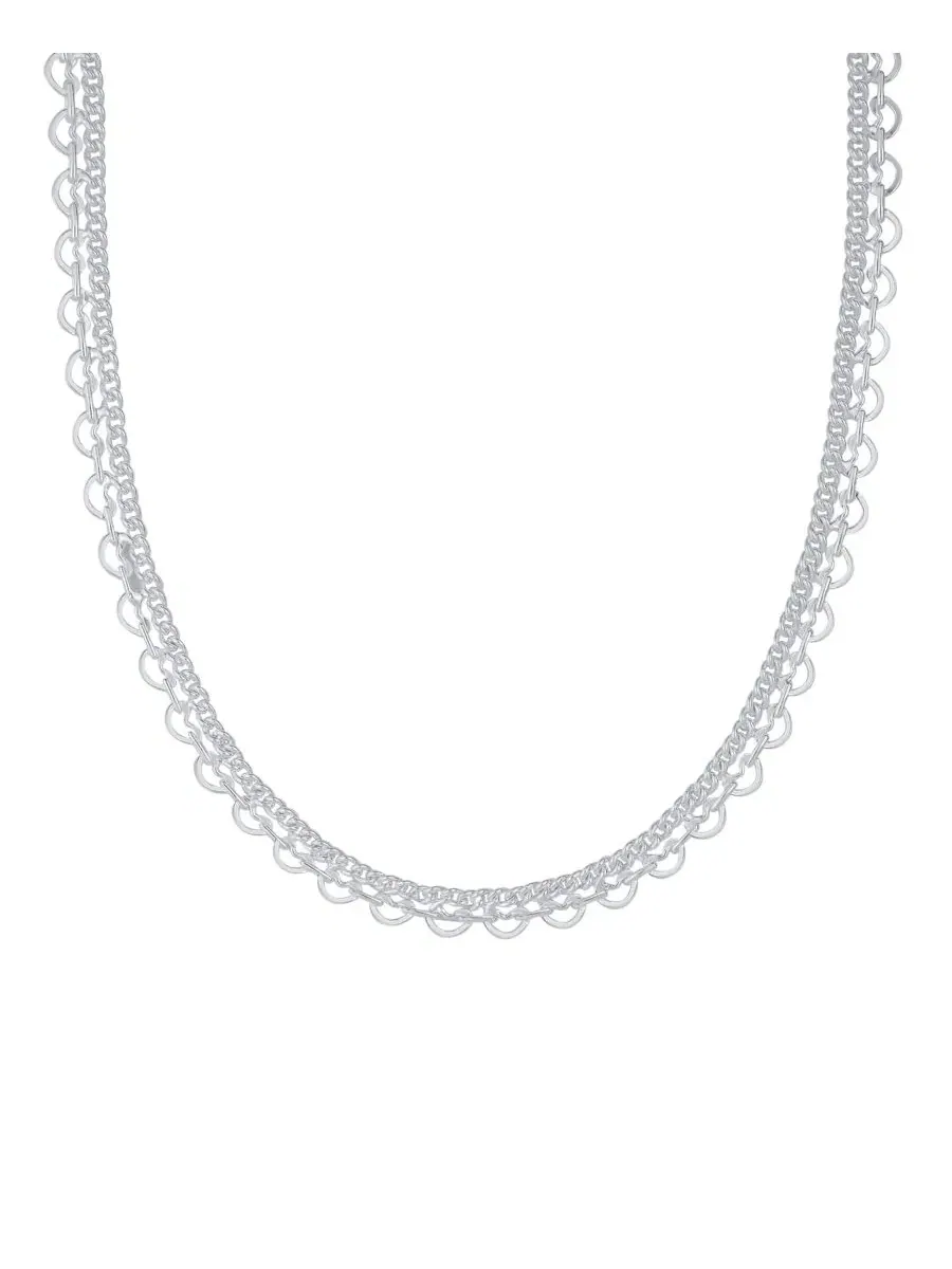 Ожерелье-цепь с сердцем Silver Plated Heart Curb Linked Necklace And Now This — изображение 1 из 2, оттенок серебряный