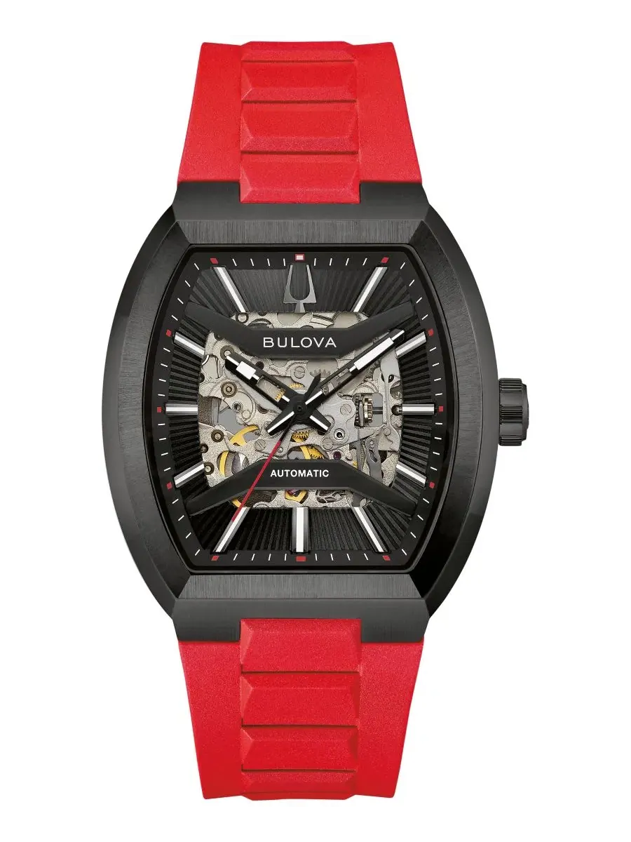 Мужские автоматические часы с полным скелетоном, 40 мм, Maquina Bulova — изображение 1 из 3, оттенок красный