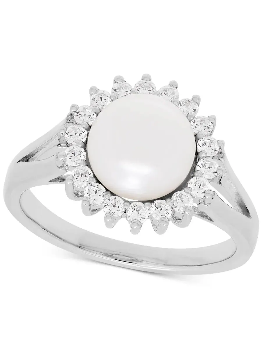 Комплект украшений из жемчуга и фианитов, модель Cultured Freshwater Pearl (8mm) and Cubic Zirconia — изображение 2 из 4