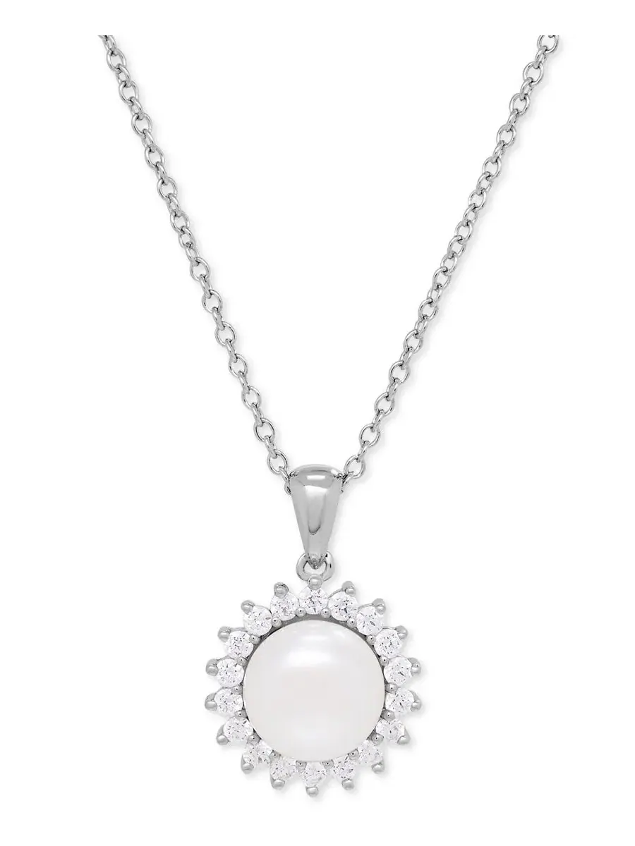 Комплект украшений из жемчуга и фианитов, модель Cultured Freshwater Pearl (8mm) and Cubic Zirconia — изображение 3 из 4