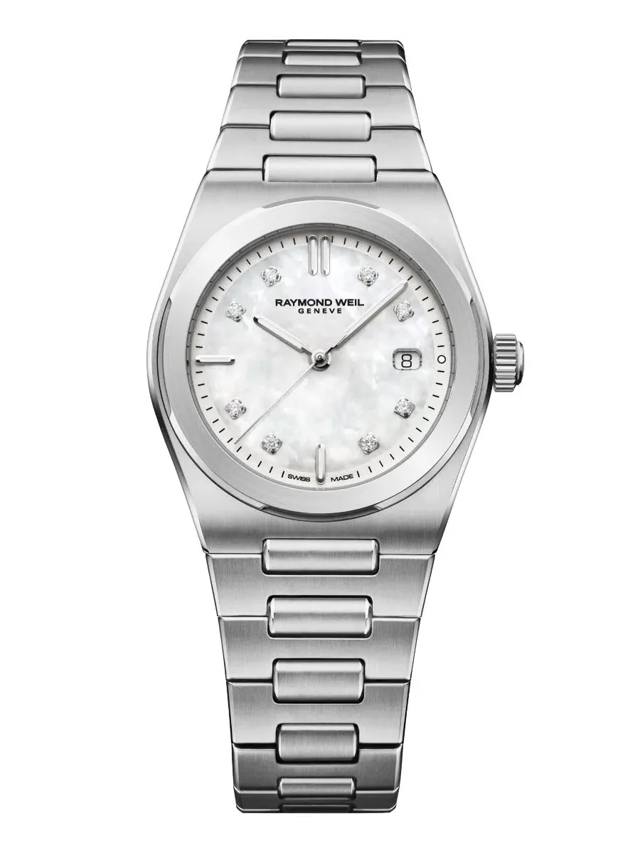 Женские наручные часы 30 мм из стали с перламутровым циферблатом Raymond Weil — изображение 1 из 3, оттенок серебряный