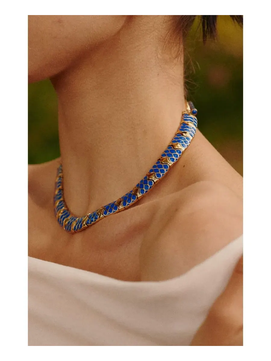 Колье Nirah Necklace RETRO CHIC — изображение 4 из 4, оттенок золотистый синий