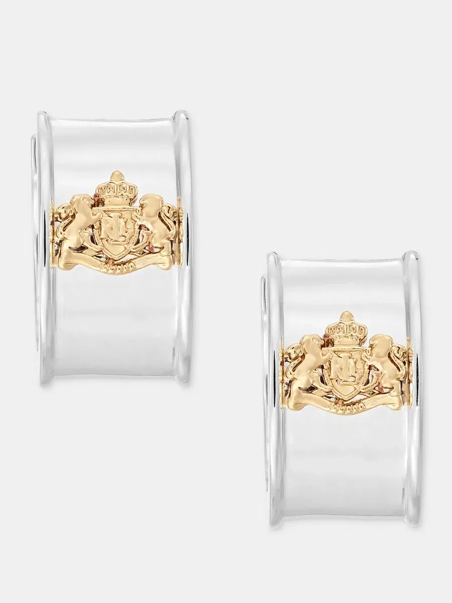 Серьги-кольца с логотипом Lauren Ralph Lauren — изображение 1 из 4, оттенок телесный