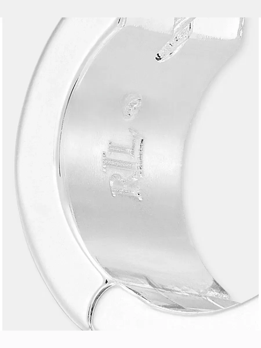 Серьги-кольца с логотипом Lauren Ralph Lauren — изображение 4 из 4, оттенок телесный