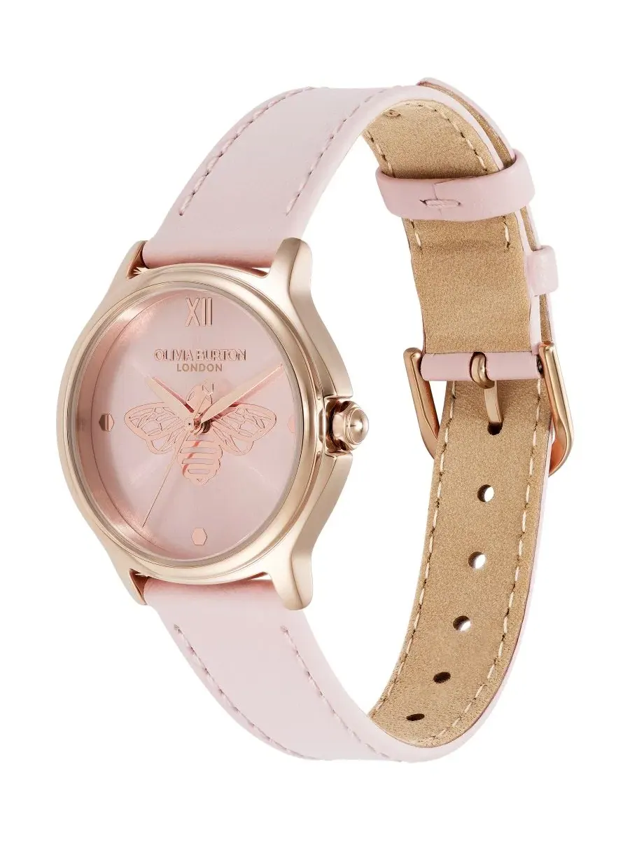 Женские часы OB Classic Bee Primrose Leather Strap Watch Olivia Burton — изображение 2 из 7, оттенок розовый