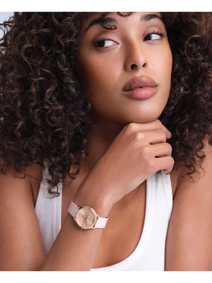 Женские часы OB Classic Bee Primrose Leather Strap Watch Olivia Burton — изображение 6 из 7, оттенок розовый