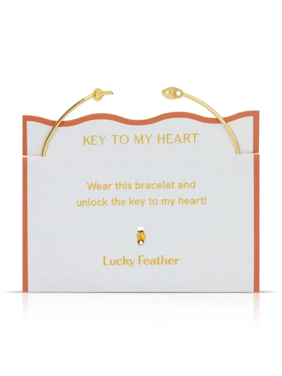 Браслет-манжета с замком и ключом, Key to My Heart LUCKY FEATHER