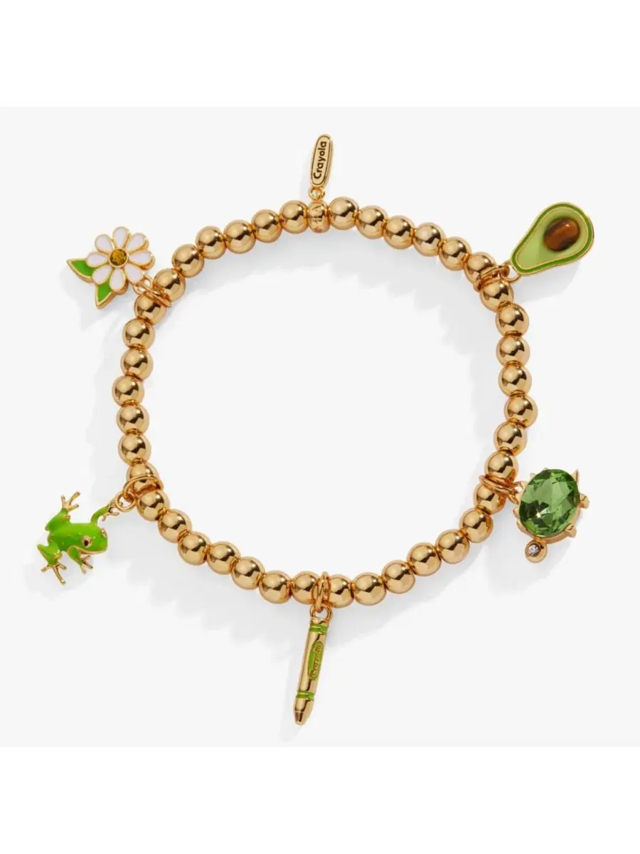 Браслет-резинка с шармами Crayola Forest Green Charm Alex and Ani