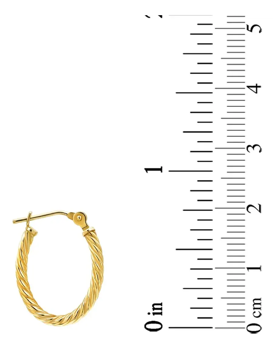 Серьги-кольца из желтого золота 10K — изображение 4 из 5, оттенок золото