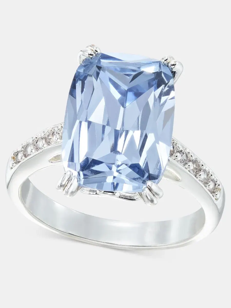Кольцо с паве и цветным кристаллом Pavé & Color Crystal Statement Ring Charter Club