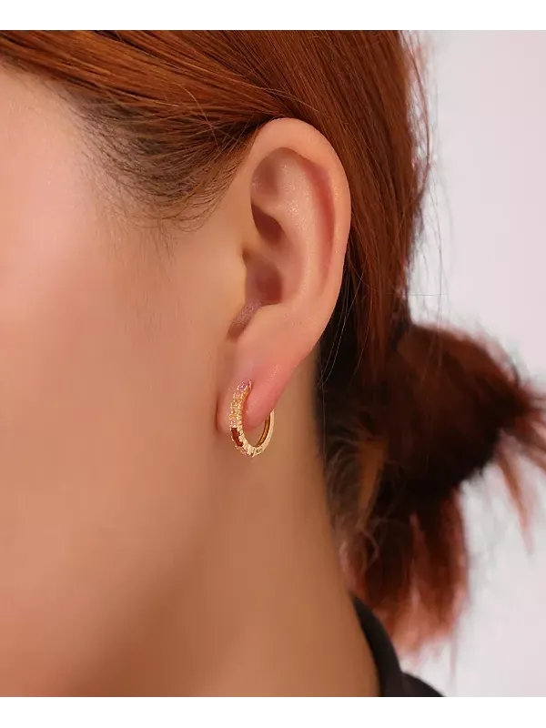 Серьги-Гвоздики в форме сердца, многоцветные розовые кубические цирконии, набор из 3 пар — изображение 3 из 4, оттенок золото