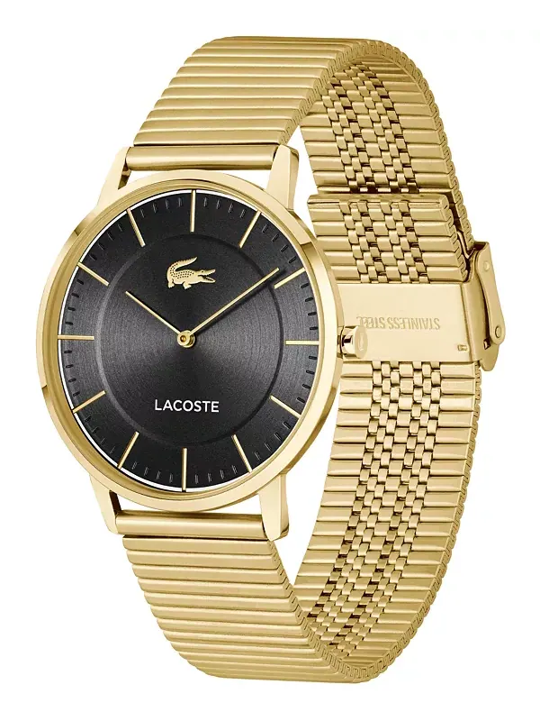 Мужские часы с браслетом из нержавеющей стали цвета крокодила, 40,5 мм Lacoste — изображение 3 из 4, оттенок золото
