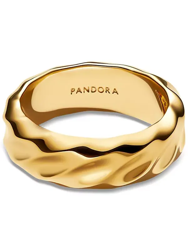 Кольцо с широкой волнистой полосой Pandora — изображение 2 из 4, оттенок золото