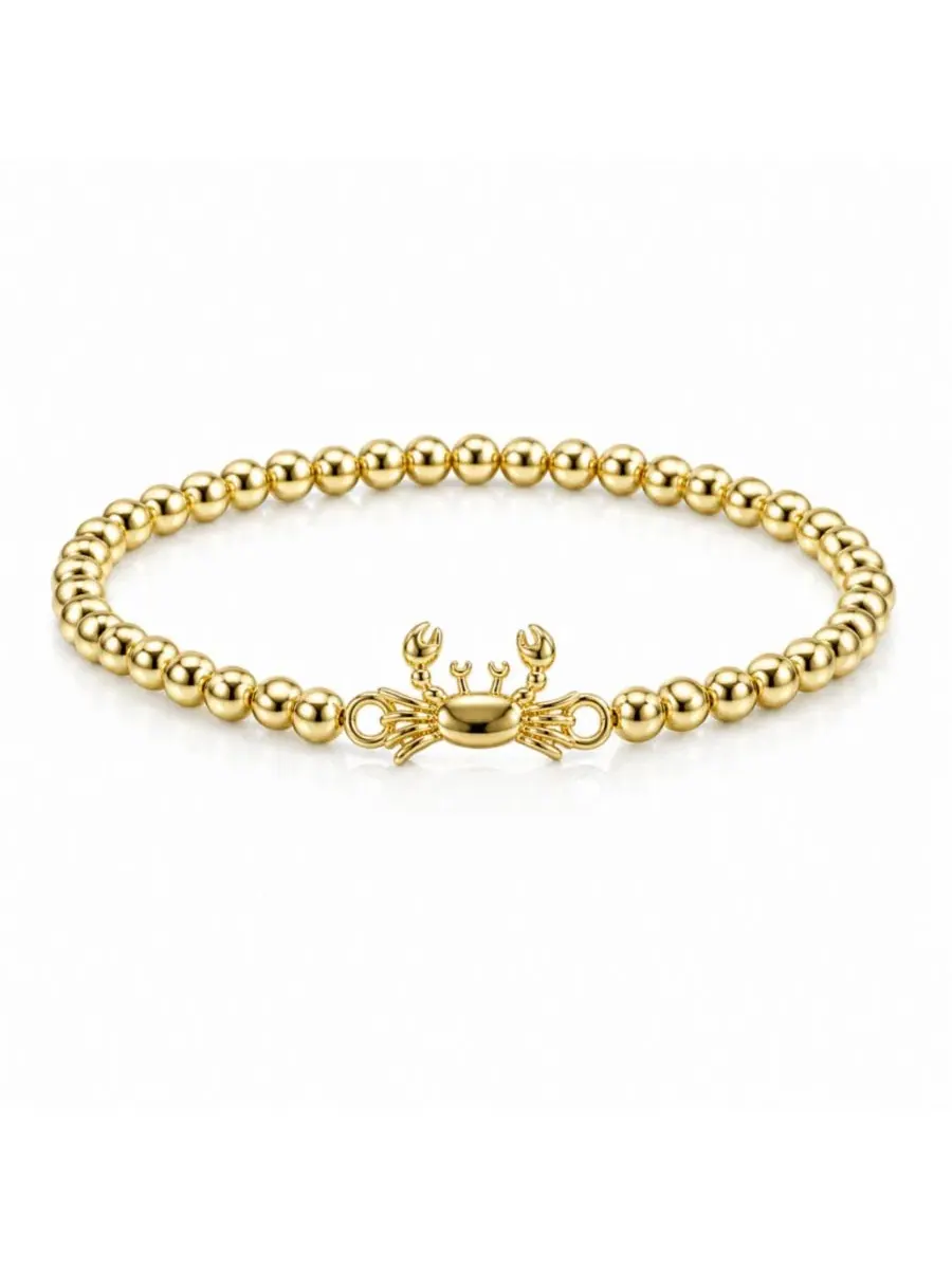 Браслет с крабом Golden Crab Beaded Dloria — изображение 1 из 6, оттенок бледный синий