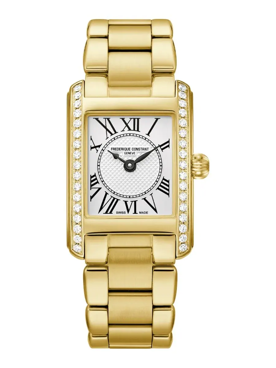 Женские часы Carree Diamond с браслетом из стали с золотым покрытием, 23 мм Frederique Constant — изображение 1 из 3