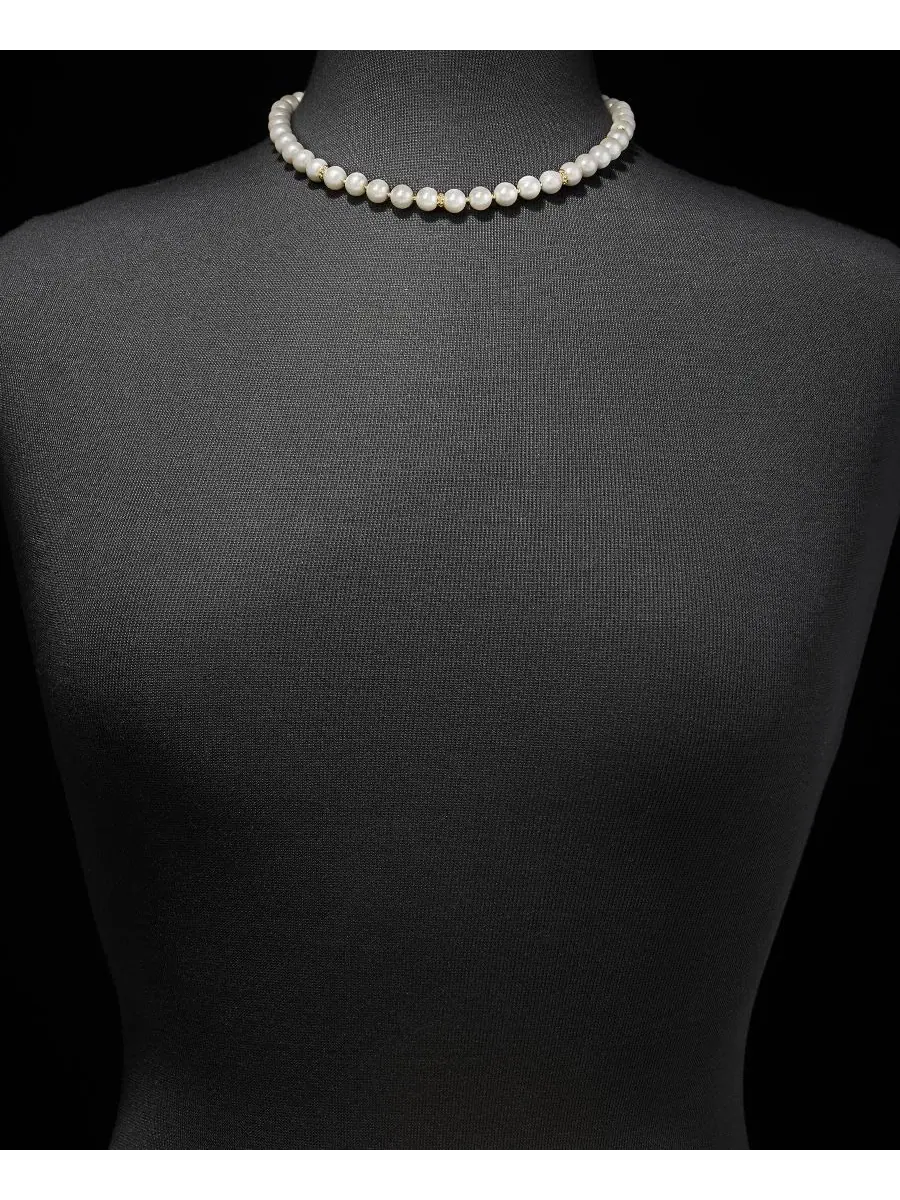Колье с жемчугом и замком-тумблером Gold-Tone Glass Pearl Toggle Collar Necklace Lauren Ralph Lauren — изображение 4 из 5