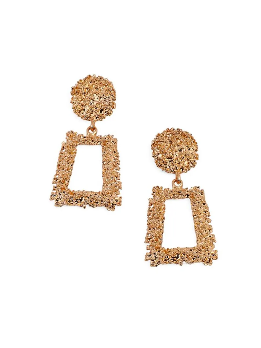 Женские серьги-подвески Corroded-Quad Drop Earrings - California Gold SOHI — изображение 1 из 5, оттенок золото