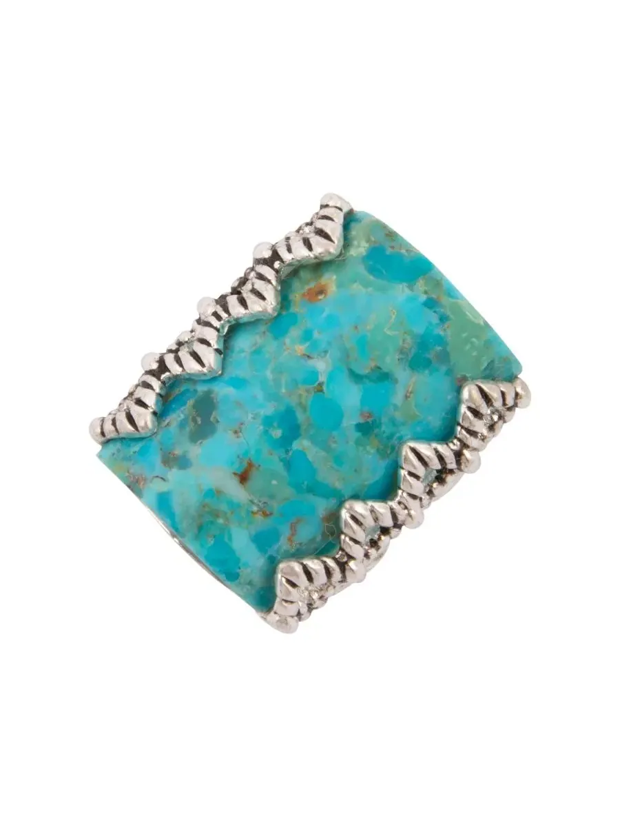 Кольцо с бирюзой Slice Statement Ring Barse — изображение 1 из 3, оттенок серебряный