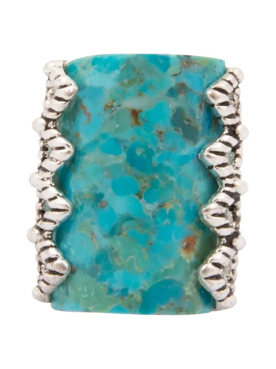 Кольцо с бирюзой Slice Statement Ring Barse — изображение 2 из 3, оттенок серебряный