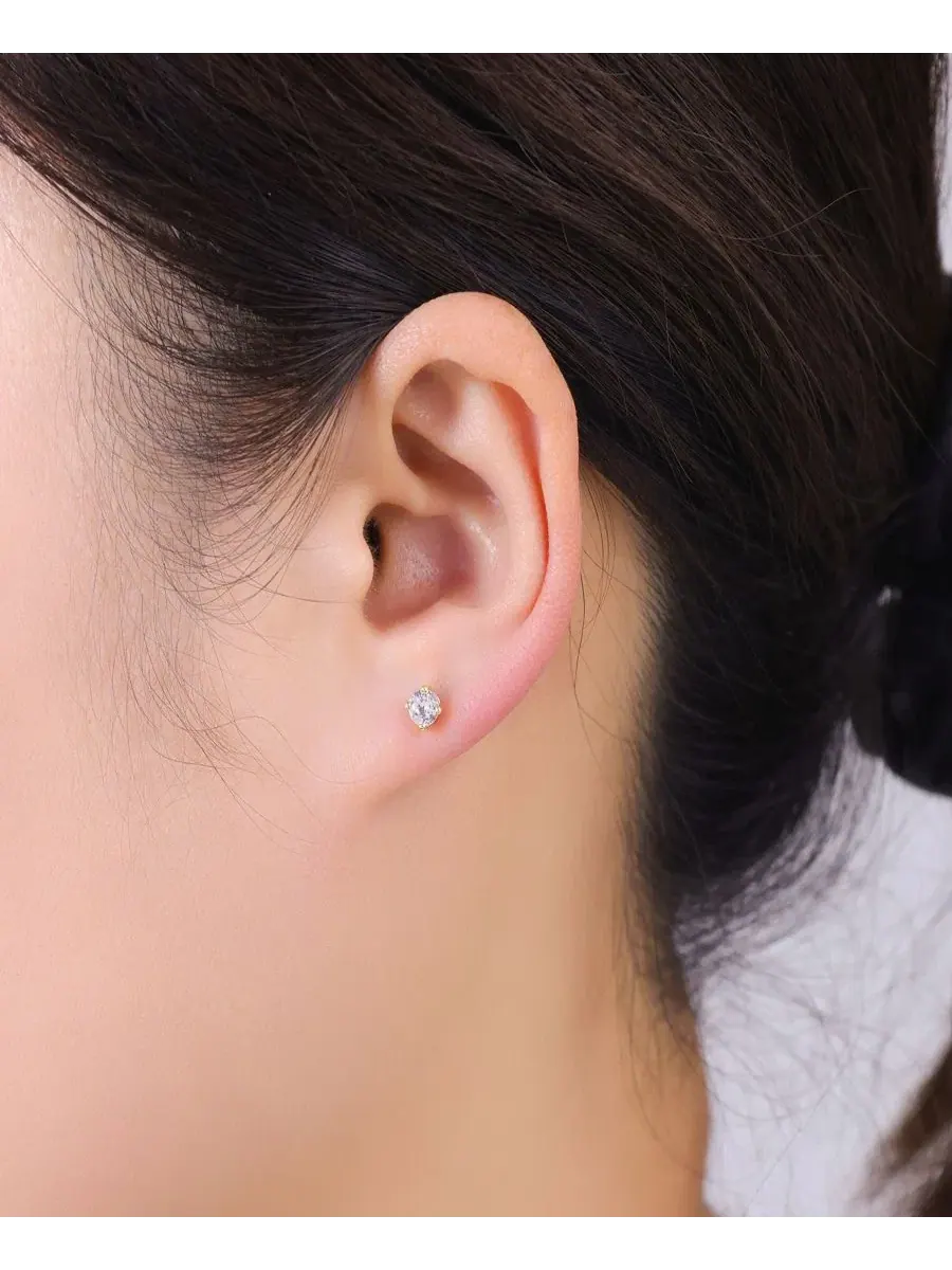 Набор сережек-пусетов из 3 пар с кубическим цирконием Gold Plated Cubic Zirconia Trio Hoop Earring — изображение 4 из 5