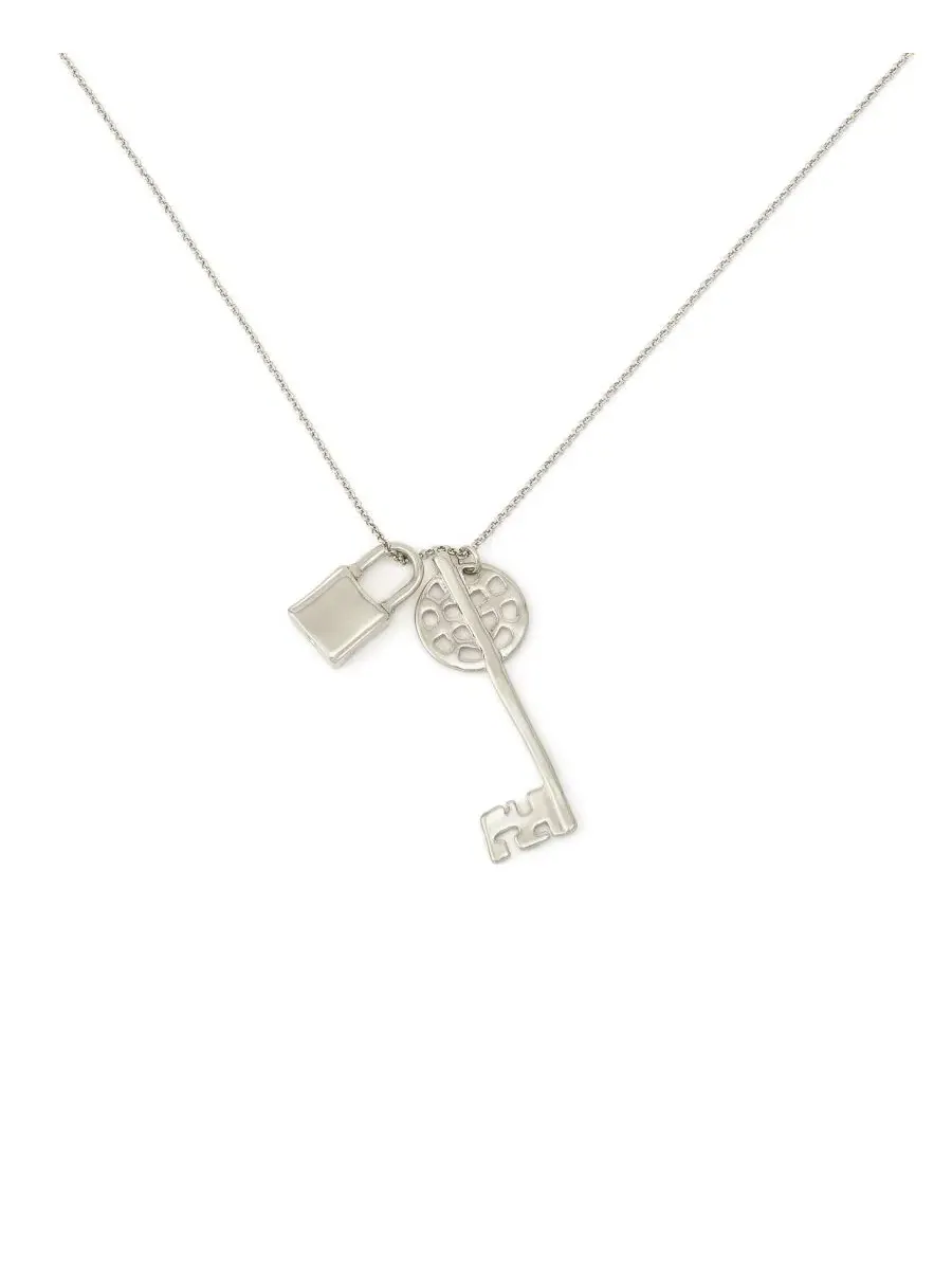 Колье цепочка с подвесками-ключами и замком Silver Vintage Lock Key Pendant Necklace Robert Lee — изображение 3 из 6