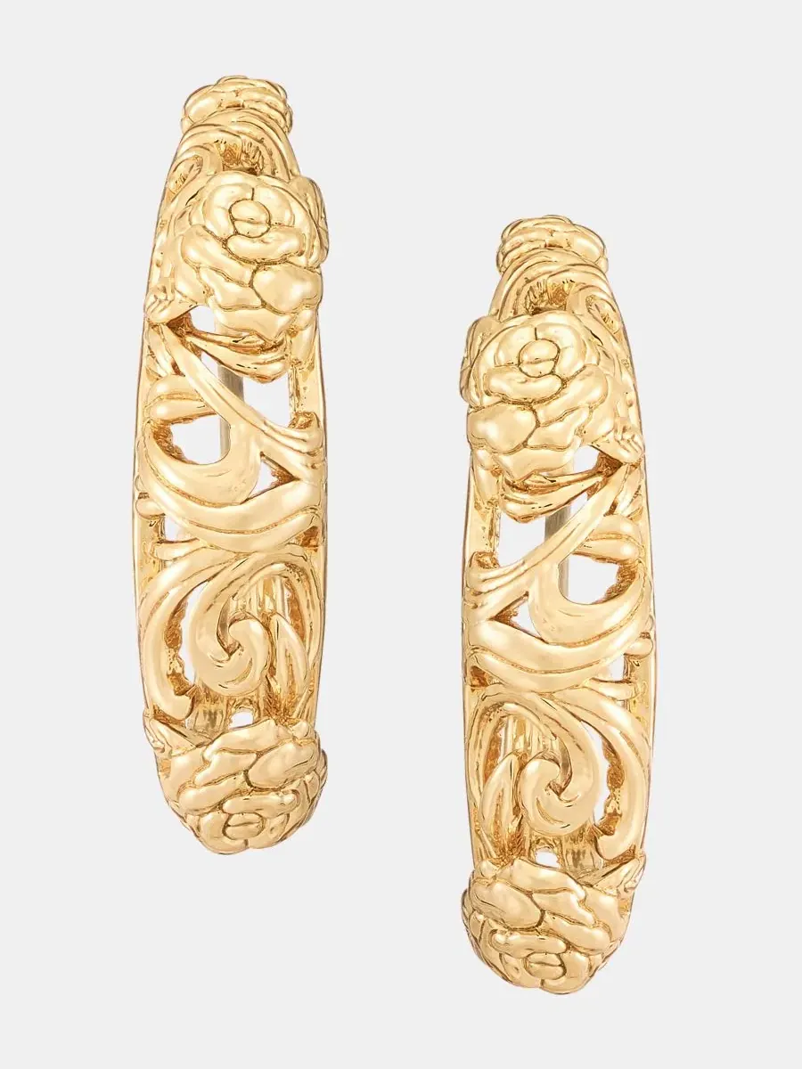 Серьги-кольца с филигранью Small Puffy Filigree Marchesa — изображение 1 из 4, оттенок золото
