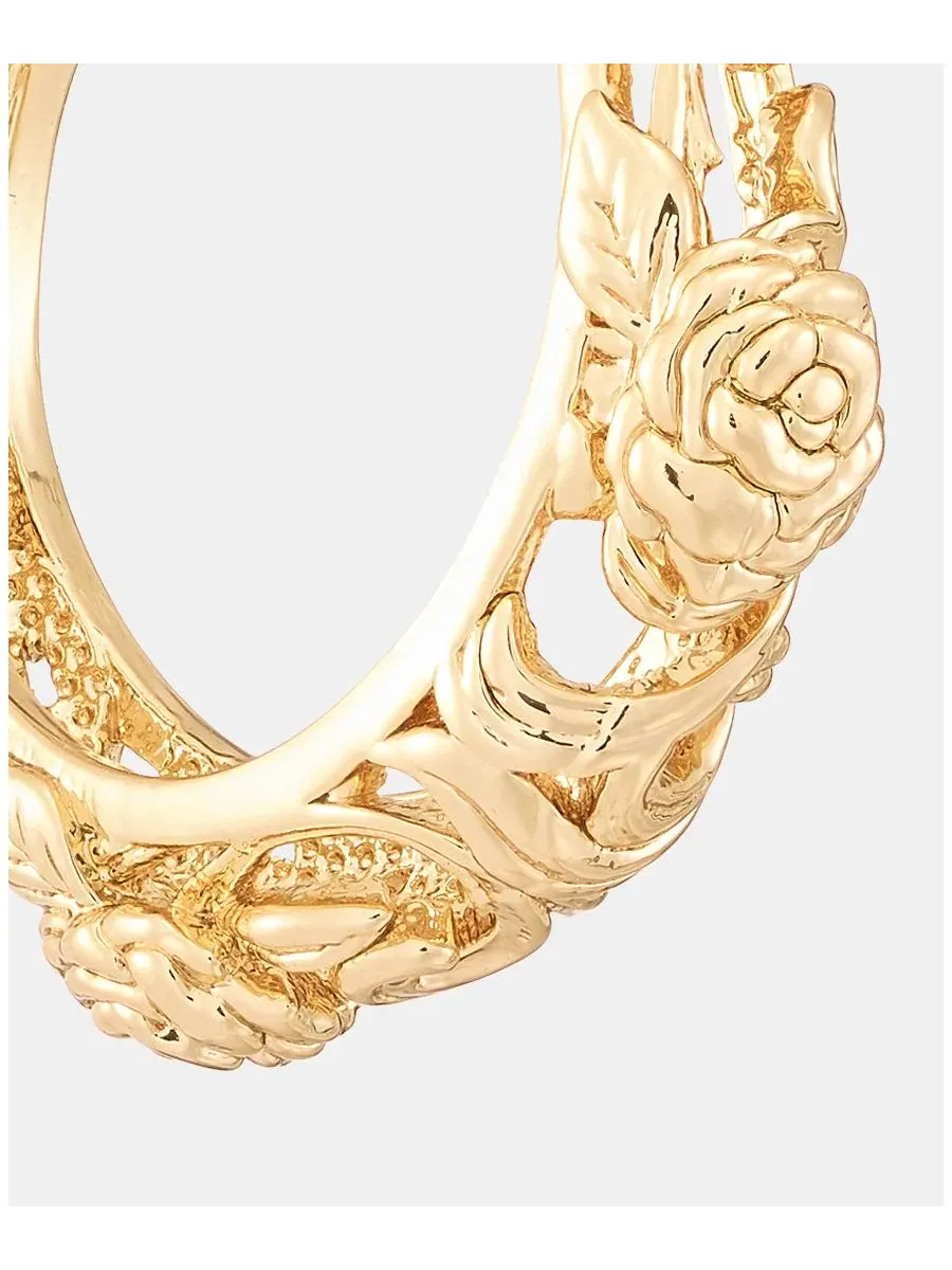 Серьги-кольца с филигранью Small Puffy Filigree Marchesa — изображение 4 из 4, оттенок золото