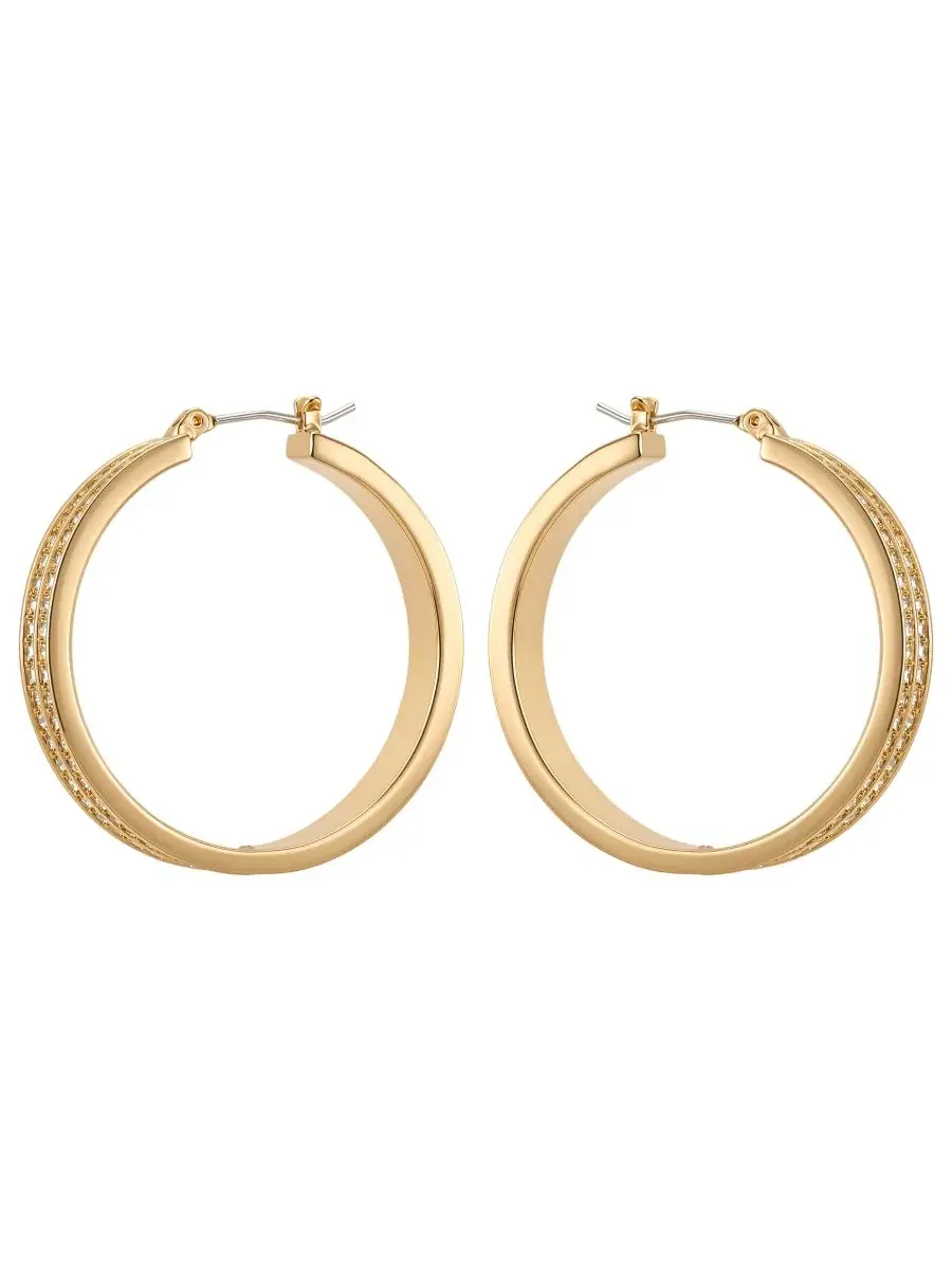 Серьги-кольца с кристаллами GUESS — изображение 1 из 3, оттенок золото