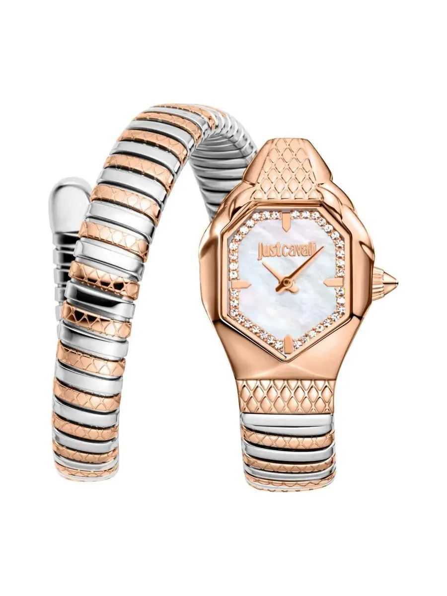 Женские часы Aria Quartz с браслетом из двухцветной нержавеющей стали Just Cavalli — изображение 1 из 3, оттенок розовый
