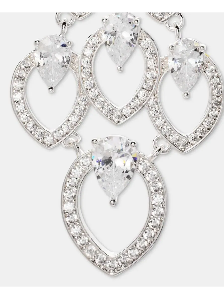 Серьги-люстры с кристаллами Navette Anne Klein — изображение 4 из 4, оттенок прозрачный