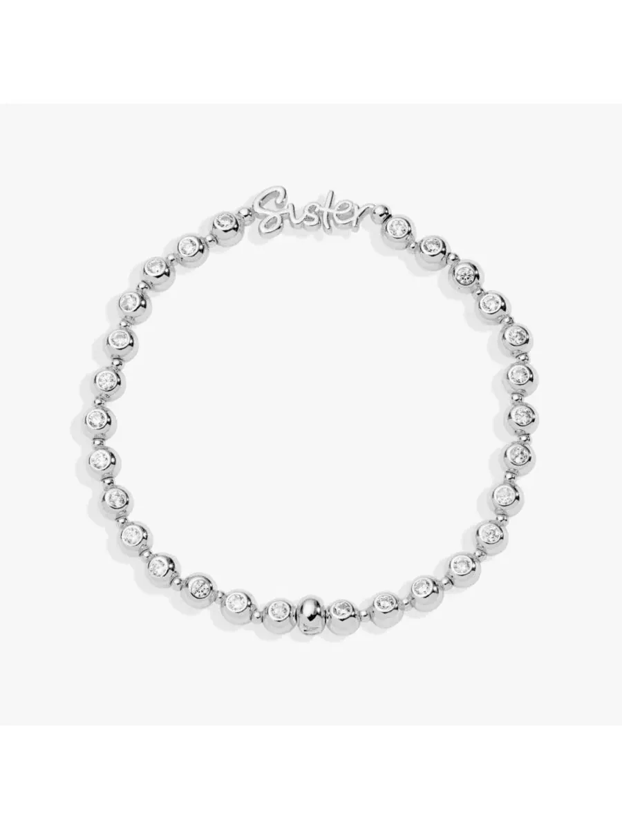 Удлиненный хрустальный эластичный браслет "Сестра" Alex And Ani