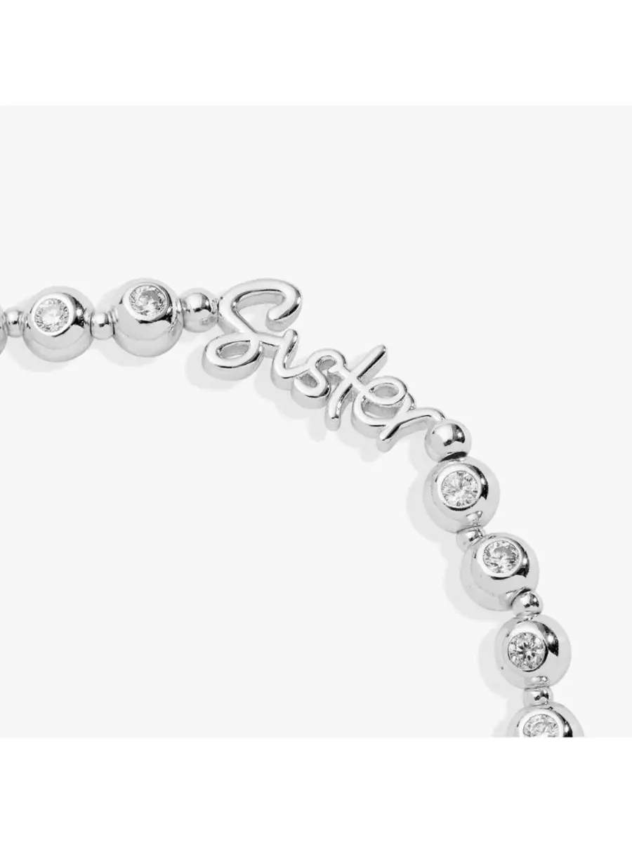 Удлиненный хрустальный эластичный браслет "Сестра" Alex And Ani — изображение 2 из 3, оттенок серебряный