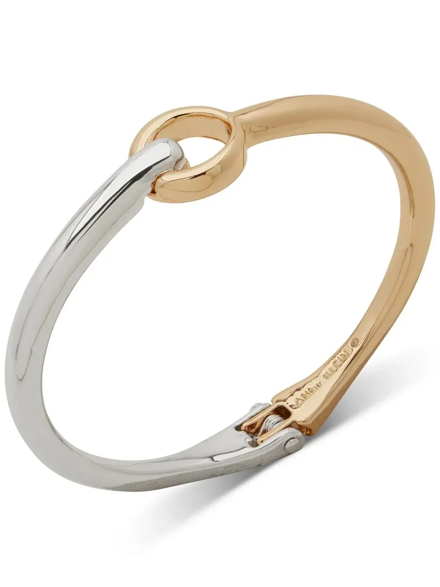 Двухцветный браслет-манжета с открытым шарниром Anne Klein — изображение 1 из 1, оттенок телесный