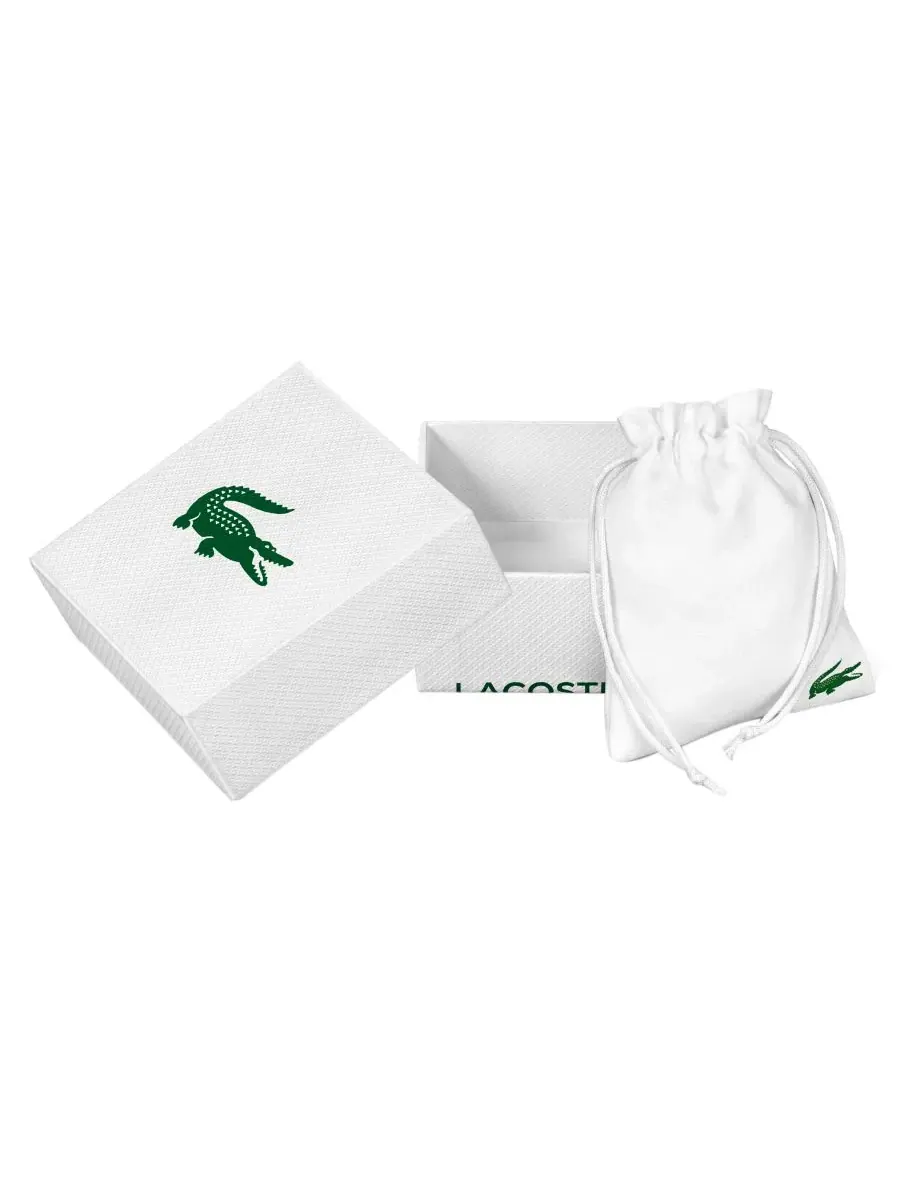 Мужской браслет из нержавеющей стали с трафаретным рисунком Lacoste, серебряный/стальной — изображение 2 из 6