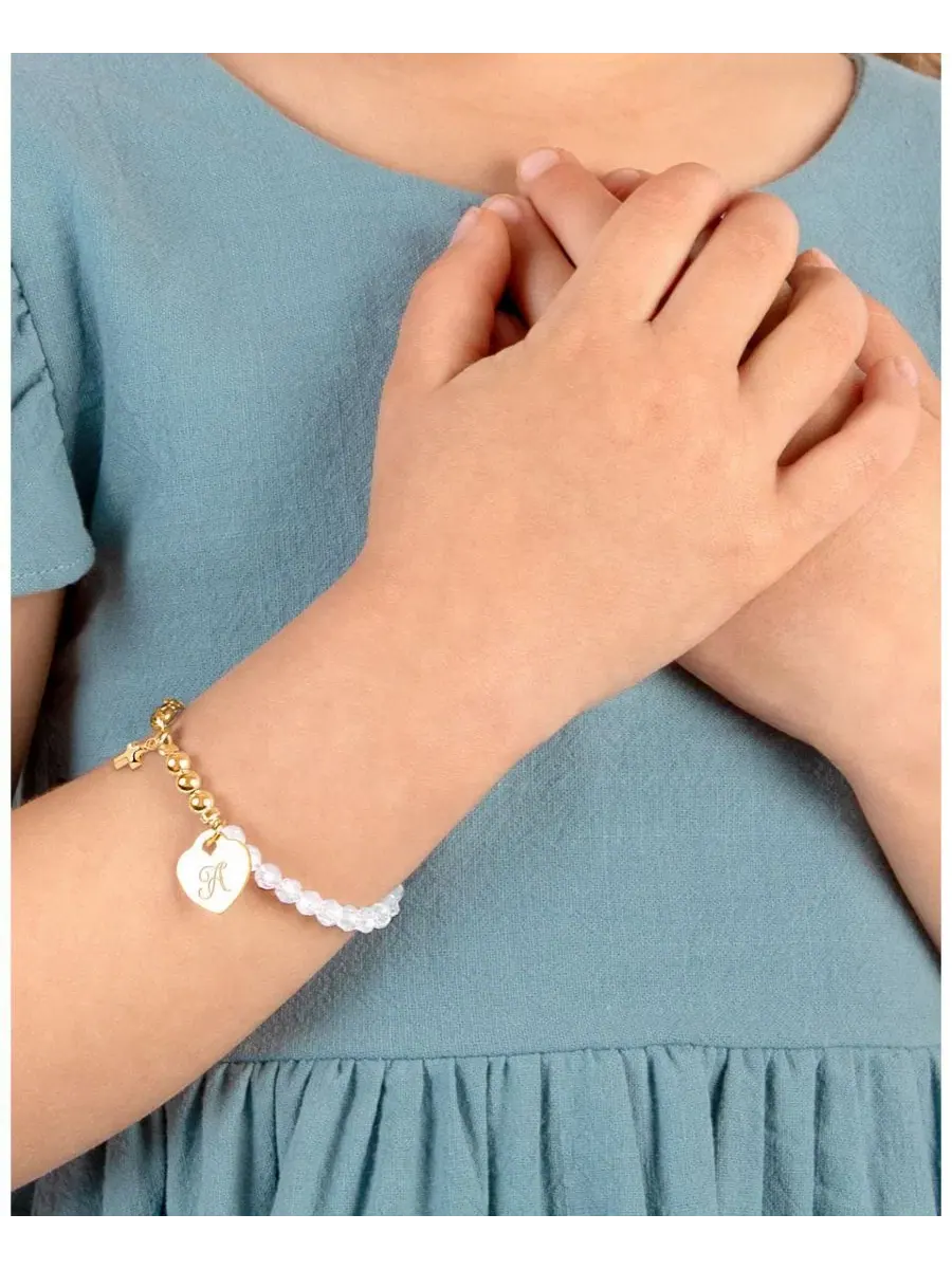 Браслет с крестом и фирменными кристаллами 14K Tiny Blessings — изображение 2 из 4, оттенок золотистый