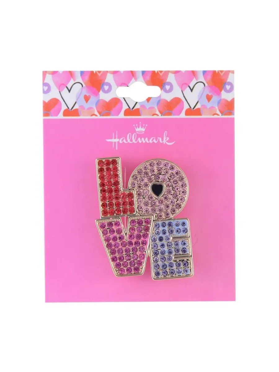 Брошь-булавка с принтом LOVE Hallmark — изображение 4 из 4, оттенок нет цвета