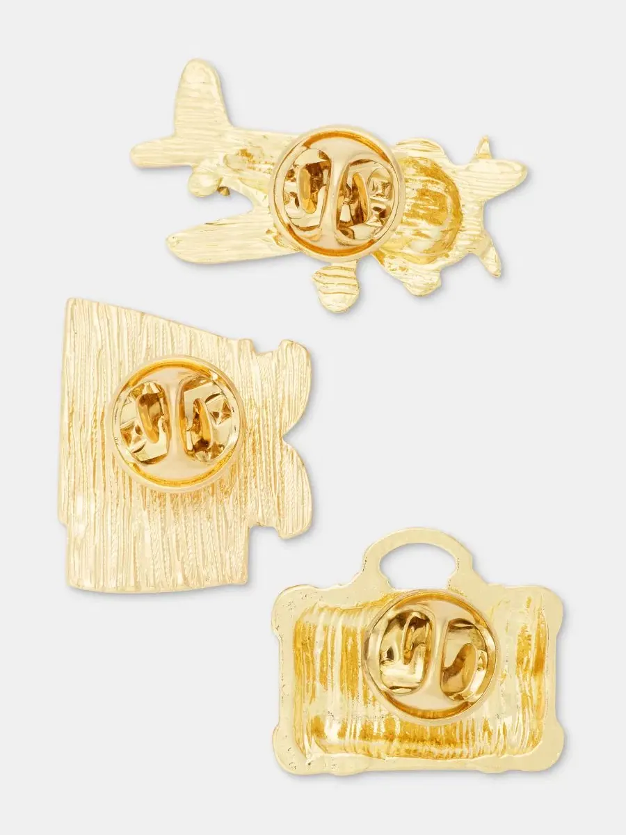 Набор из трех брошей Travel Trio Pins Holiday Lane — изображение 3 из 3, оттенок мульти