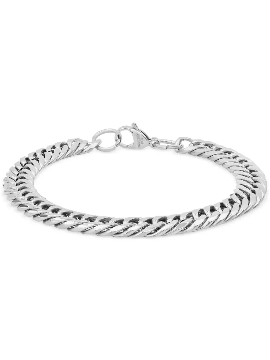 Мужской браслет из нержавеющей стали с кубинским плетением Steeltime