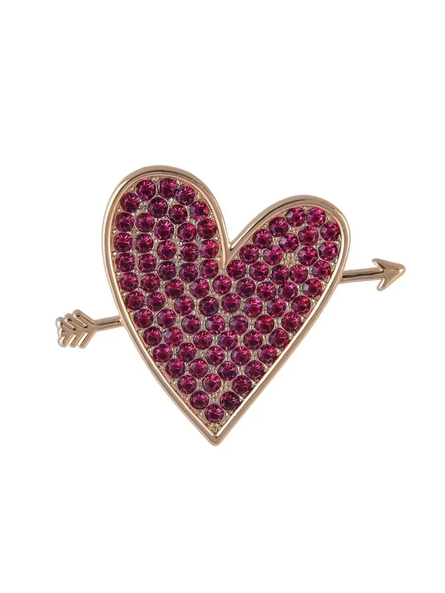 Брошь с сердцем и стрелой Pink Stone Heart and Arrow Pin Hallmark — изображение 2 из 4, оттенок розовый