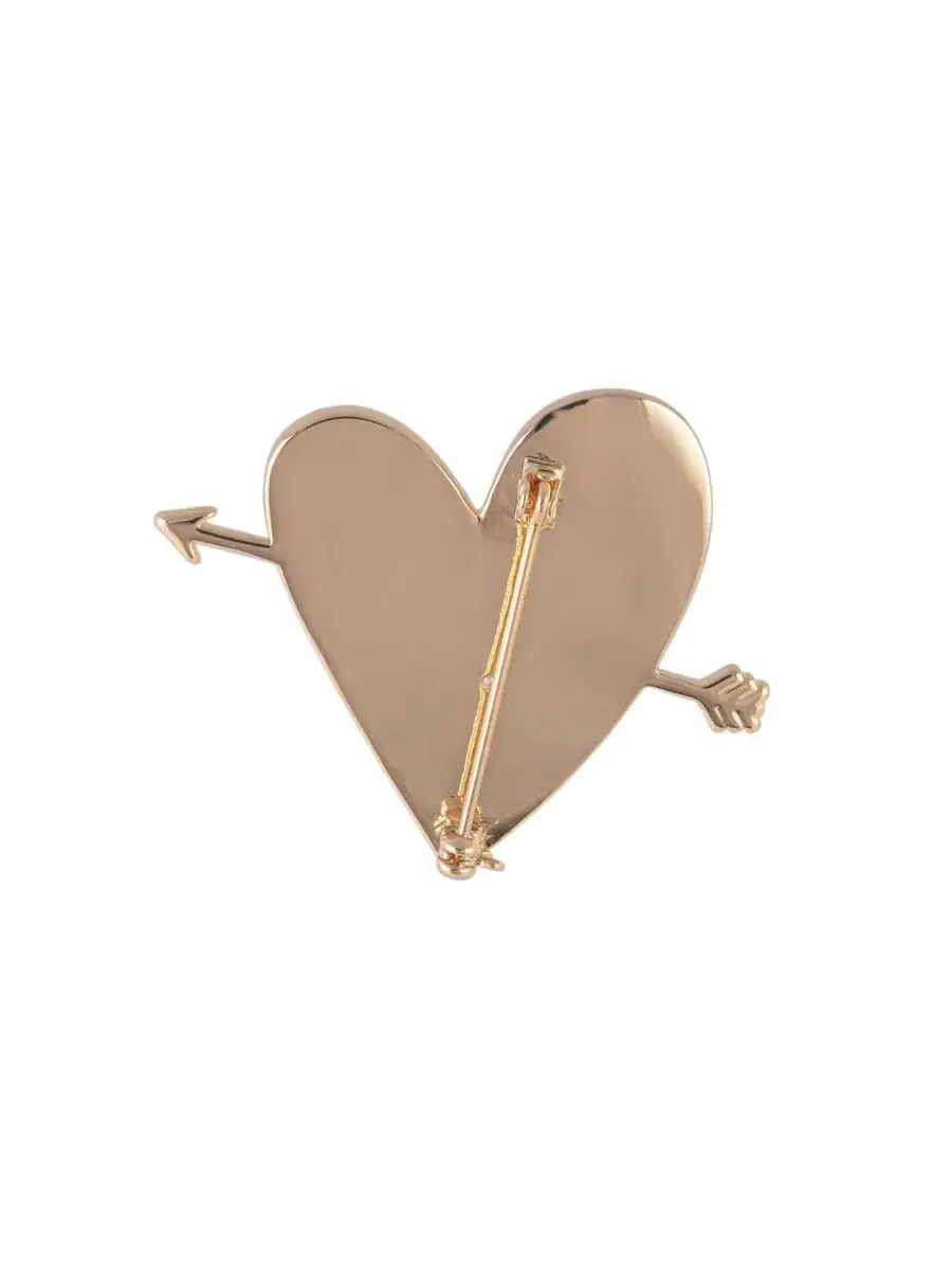 Брошь с сердцем и стрелой Pink Stone Heart and Arrow Pin Hallmark — изображение 3 из 4, оттенок розовый