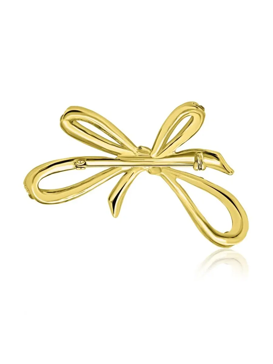 Зимняя брошь-булавка в виде прозрачной хрустальной ленты с бантом Bling Jewelry — изображение 3 из 5