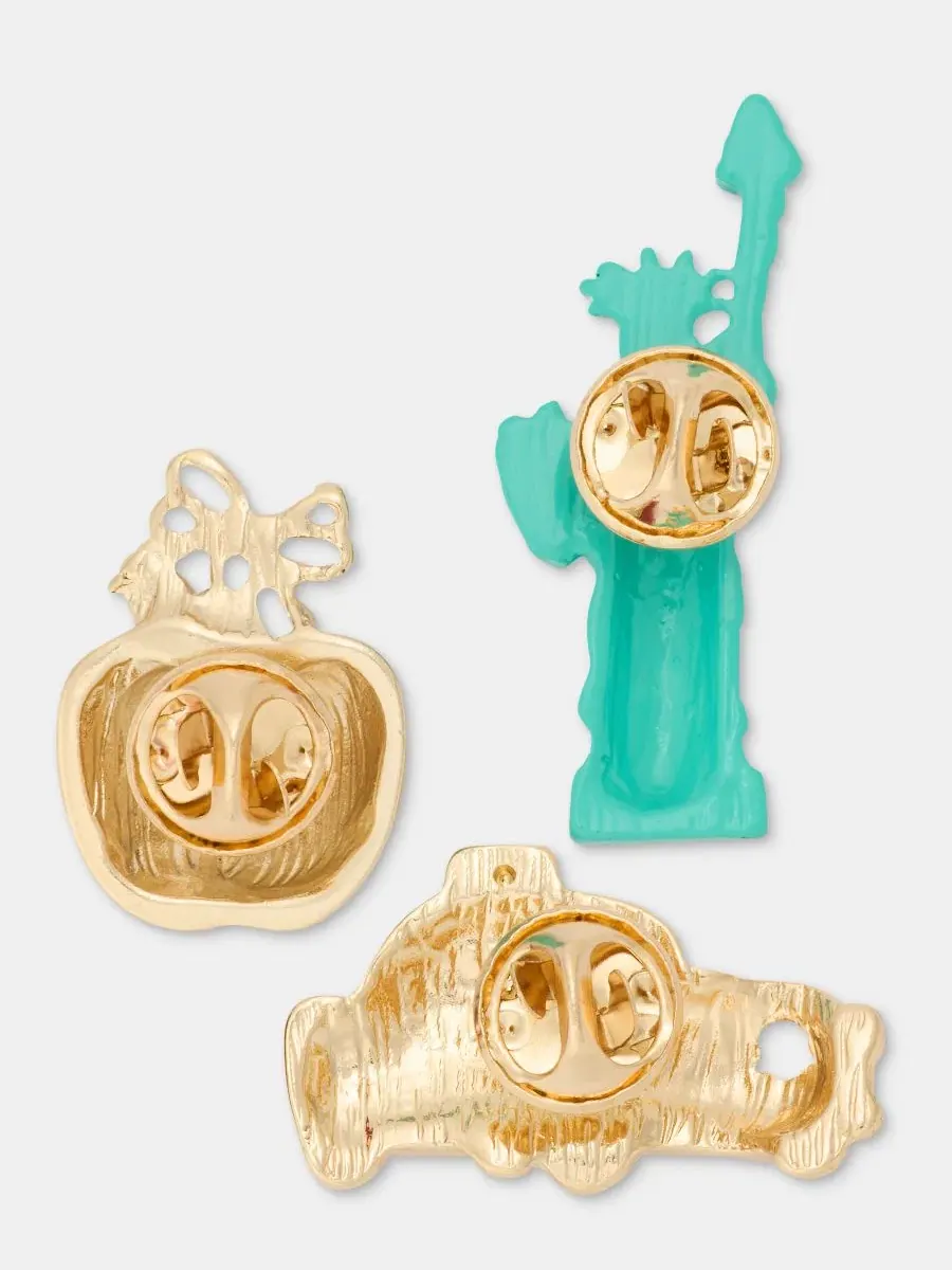 Новогодний набор из трех брошей NYC Holiday Pins Holiday Lane — изображение 3 из 3, оттенок мульти