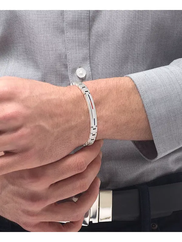 Мужской браслет Tommy Hilfiger silver-tone — изображение 2 из 3, оттенок серебристый