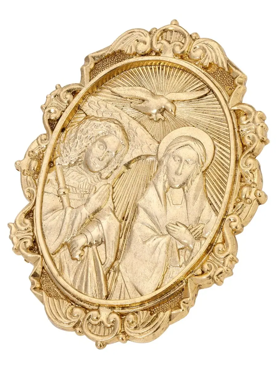 Брошь-булавка с религиозным сюжетом, модель Father Son Holy Spirit Oval Pin Symbols of Faith — изображение 2 из 3