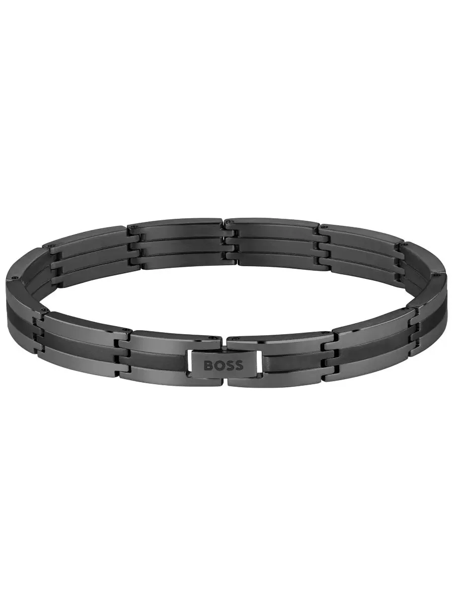 Мужской браслет Brooks Ionic Plated из черной стали Hugo Boss