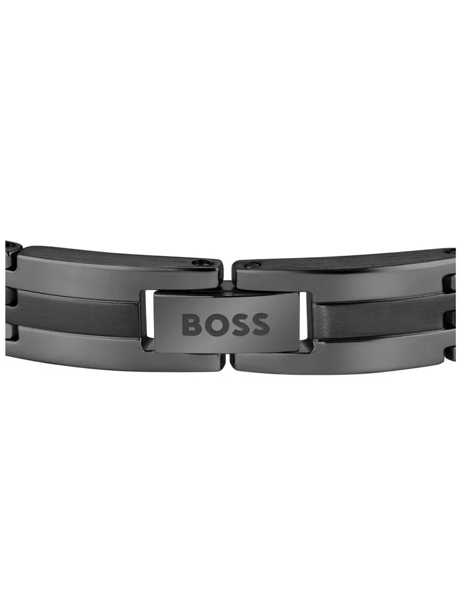 Мужской браслет Brooks Ionic Plated из черной стали Hugo Boss — изображение 2 из 3, оттенок черный