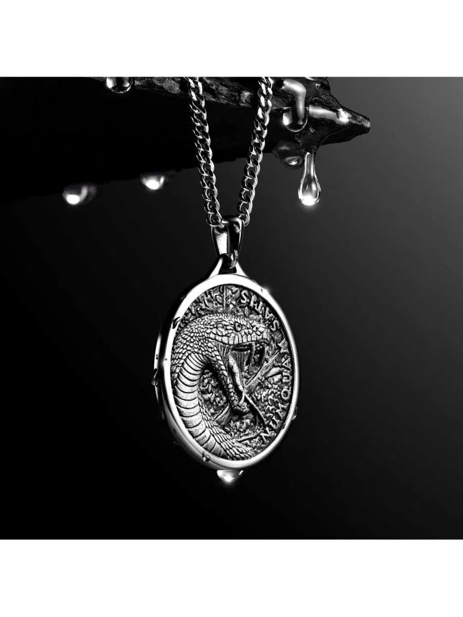 Подвеска с символом змеи Mamba Pendant — изображение 2 из 6, оттенок серебристый