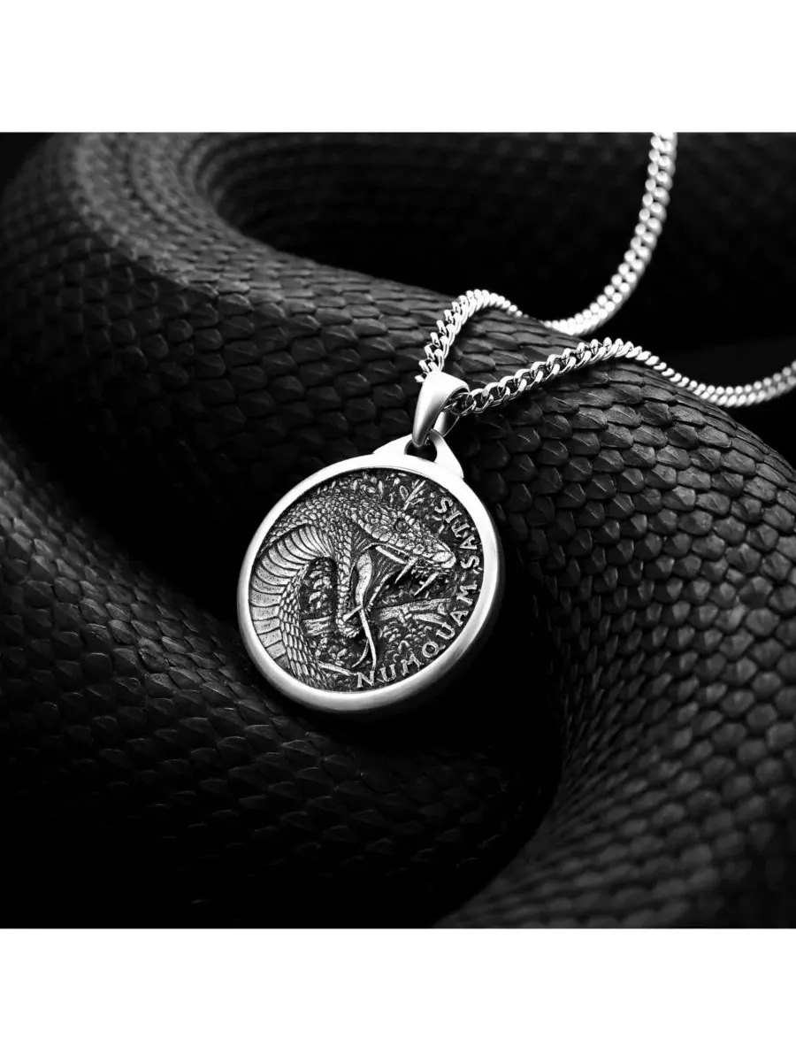 Подвеска с символом змеи Mamba Pendant — изображение 3 из 6, оттенок серебристый