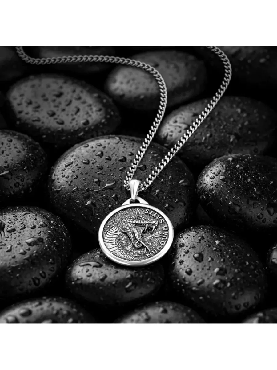Подвеска с символом змеи Mamba Pendant — изображение 4 из 6, оттенок серебристый